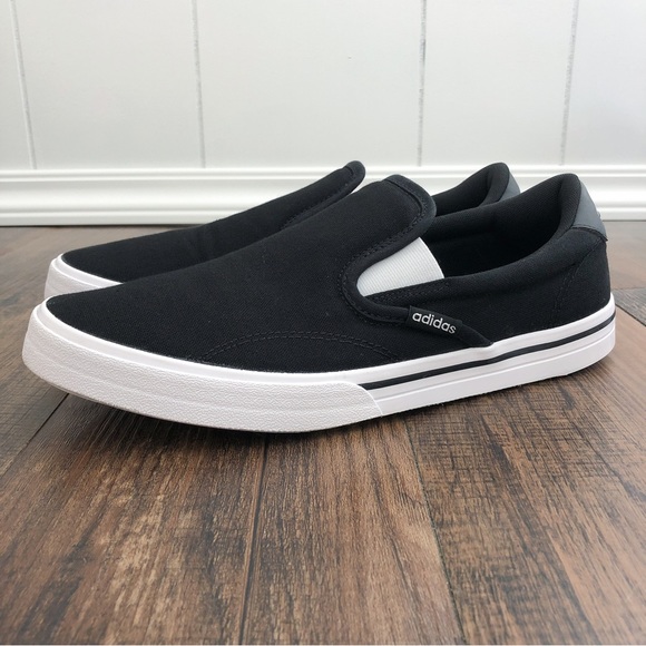 Adidas Sneaker Canvas Slip On “Kurin” - Size 10, Black/White
